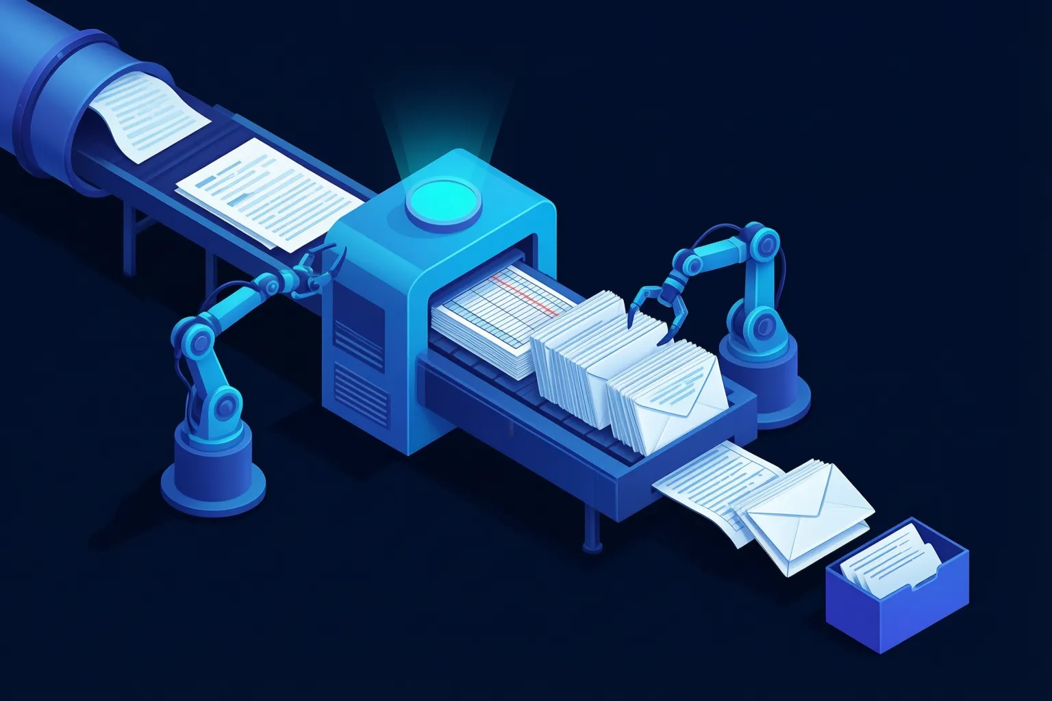 Workflow automation connecting forms, spreadsheets and email into one pipeline