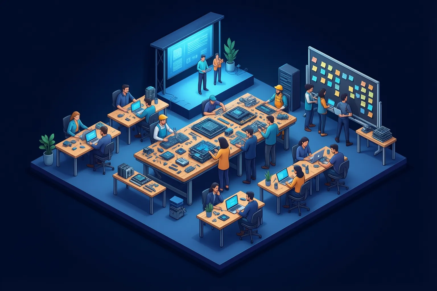 Founders building AI together around a shared workbench